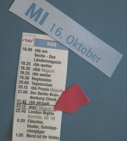 Sendetermin: 16.10. um 22.15 Uhr