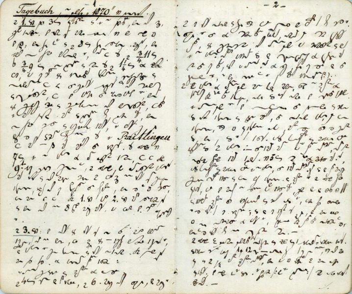 Beginn des Tagebuchs 1870 (BBWA N9 Otto Broxner) - Wer kann es lesen?