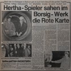 Zeitungsartikel aus der B.Z. vom 2. November 1982