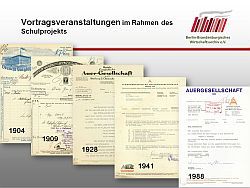 100 Jahre Auer-Gesellschaft: Folie aus dem bebilderten Vortrag, gehalten am letzten Montag in der Ernst-Litfaß-Schule