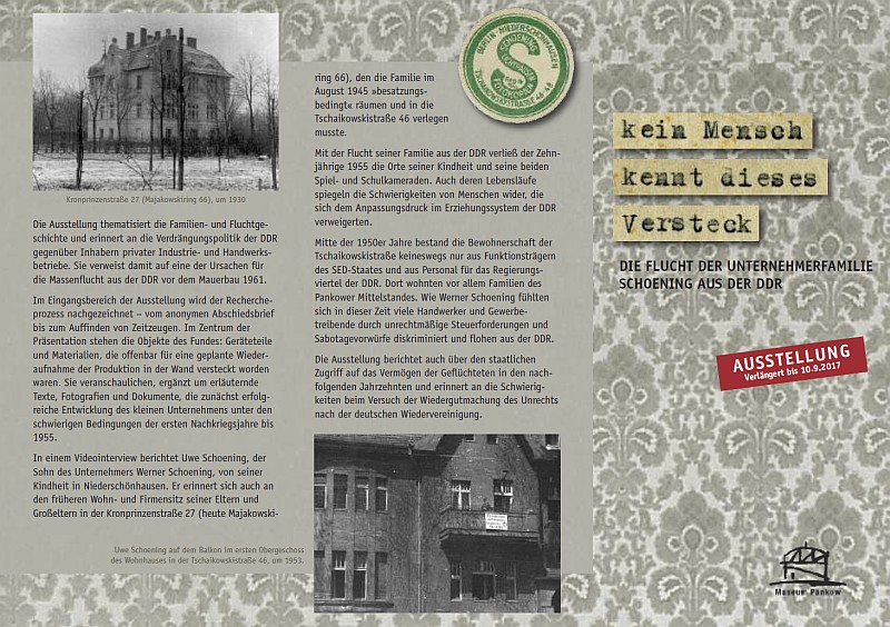 Faltblatt zur Ausstellung (Museum Pankow)