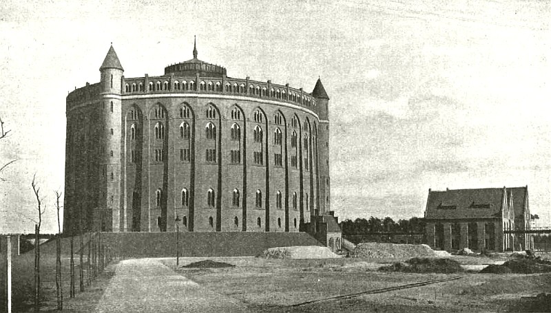 Gasbehälter der Gasanstalt Tegel, recht Regulierungshaus.