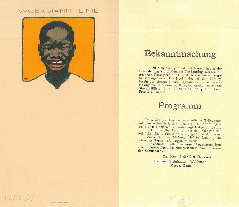 Handzettel mit dem Programm der Elefantenjag