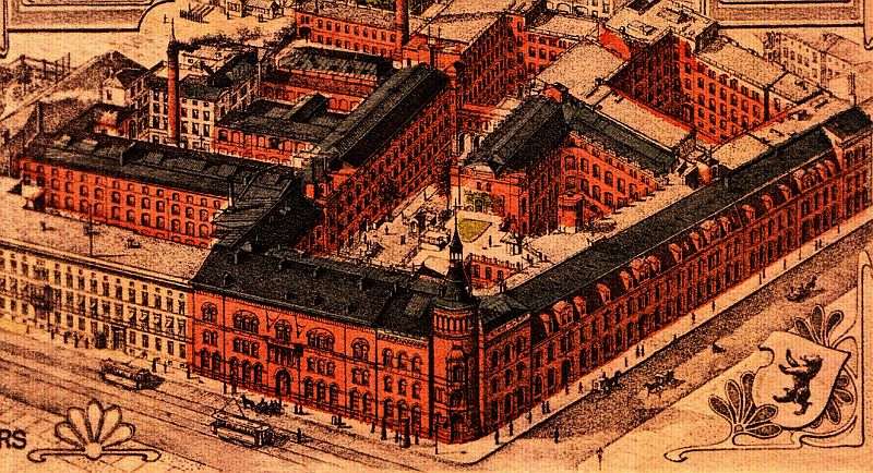 Die Reichsdruckerei Oranienstraße, Ecke Alte Jakobstraße - noch heute Standort der Bundesdruckerei (Bild Archiv BDr)