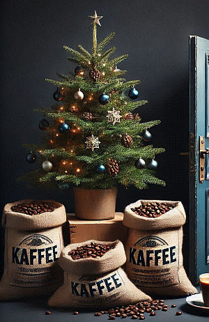 Kaffee zu Weihnachten (Bing Image Creator)
